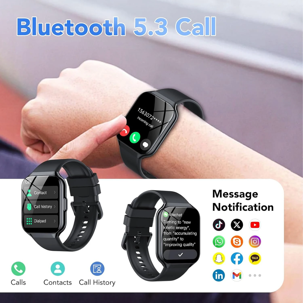 Answering a Bluetooth call on the QCOQ P98 smart watch